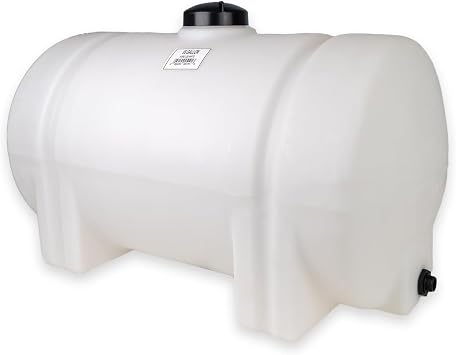Norwesco 65 Gallon Horizontal Leg Utility Storage Tank, White | Portable Outdoor Container for Water, Grain, or Feed - Lawn Care, Garden Watering, Construction Use