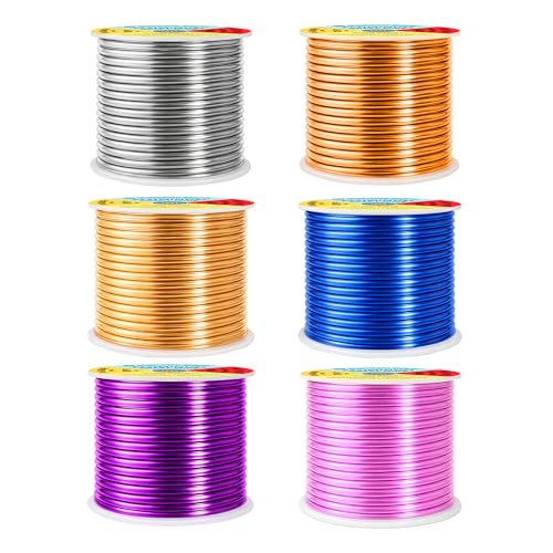 Image of Mandala Crafts 10 GA Gold Blue Purple Assorted Anodized Aluminum Craft Wire | 120 FT, Colored, Flexible, Bendable for Bonsai Armature Sculpting Wire Wrapping Jewelry Making, Weather & Tarnish Resistant