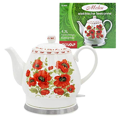 Preisvergleich Produktbild Keramikwasserkocher Mohnblume