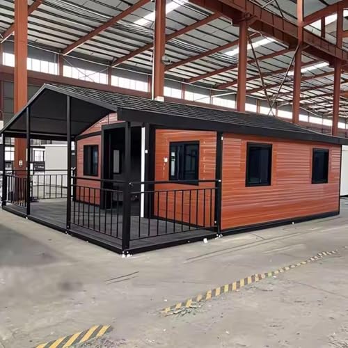 20ft Luxury Portable Prefab Tiny Houses to Live in for Adults 30ft Expandable Container House with 2 Bedrooms Easy Assembly 40ft Tiny Homes for Sale Prefab on Wheels with Full Bathroom Kitchen