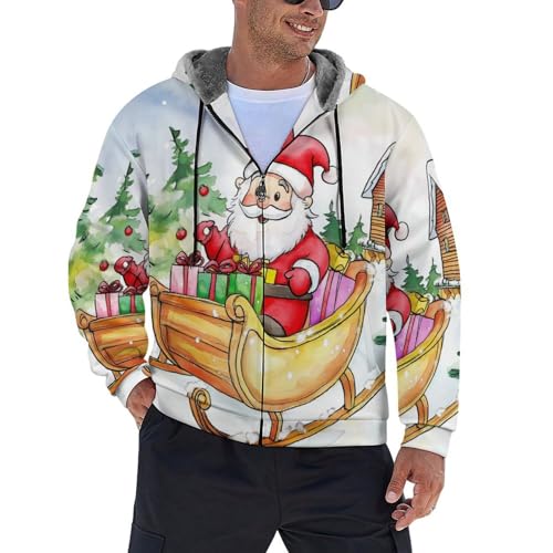 Sweat à capuche zippé homme en polaire contre le froid hivernal jusqu'au 5Xl