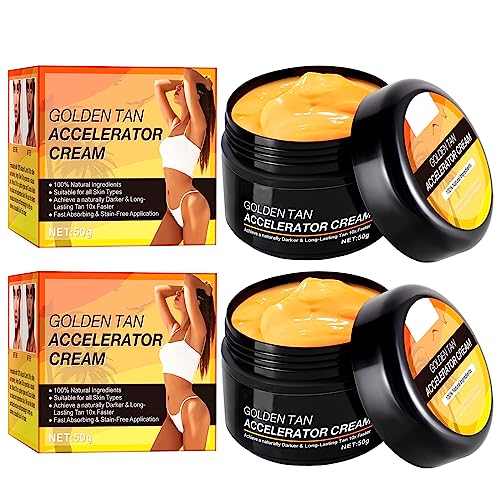 Intensive Tanning Gel, Crema Acelerador de Bronceado, Natural Bronzer Accelerator Crema, Crema Autobronceador, Consigue un Bronceado Natural (2pcs)