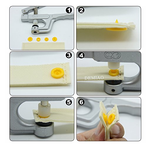 Decdeal 300pcs botão de pressão redondo colorido com alicate de pressão para crianças e roupas de ad