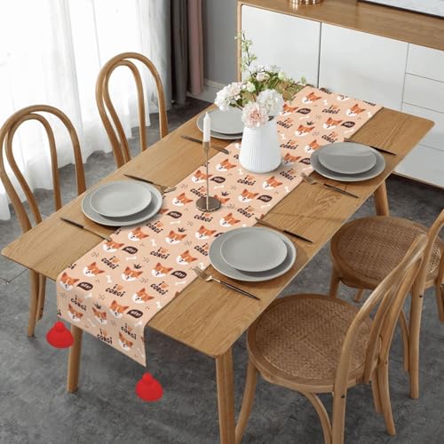 Chemin de table cadeau anniversaire motif chien mignon et rigolo - 2