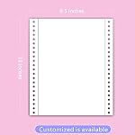 FirstZi Blank 9.5x11 Inches Continuous Feed Computer Paper Fanfold for Dot Matrix Printers, 1000 Count per Box, White 1 Part, Margin Perforated, Perfect for Receipts, Invoices, Bill List