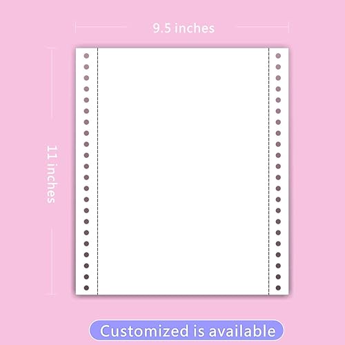 Miniatura 2 de FirstZi Papel de computadora de alimentación continua en blanco de 9.5 x 11 pulgadas para impresoras matriciales de puntos, 1000 unidades por caja,