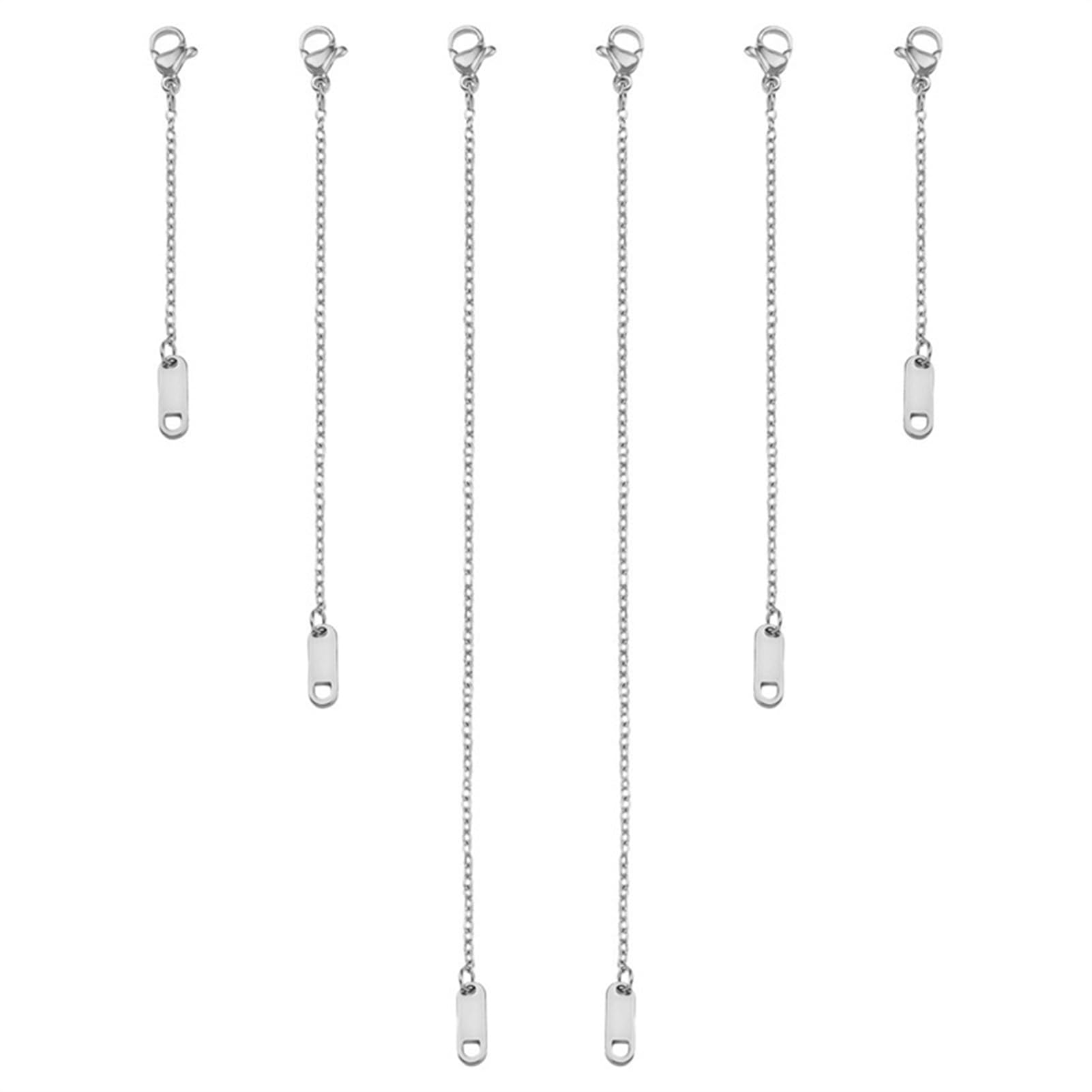 matumou 6 Pcs Bracelet Necklace Extended Chain Lobster Clip DIY Jewelry Accessory Lightweight Stainless Steel Anklet Extender