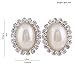 Bridal Rhinestone Simulated Pearl Shape Clip on Earrings for Women Charm No Hole Ear Clip (pearl)
