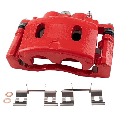 Image of TRQ Performance Front Driver and Passenger Side Brake Caliper Set Compatible with 05-06 Chevrolet Silverado 1500 with Rear Drum Brakes 07-08 Chevrolet Silverado 1500 07-08 Chevrolet Tahoe