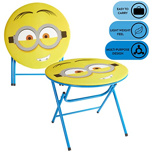 Image of Minions 3 Piece Foldable Round Table and Chair Set, Ages 3+