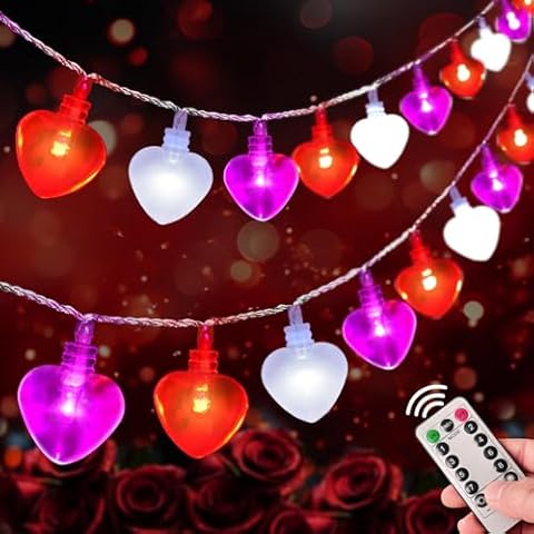 Ezzfairy 45 LED Heart String Lights Cover