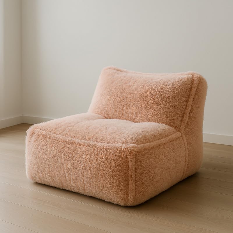 Image of Biggie Bean Bag Chair with Beans Filled 5XL Baithak Chair - Lounge in Style. Relax in Comfort. (Made of : Soft Fur Pink)