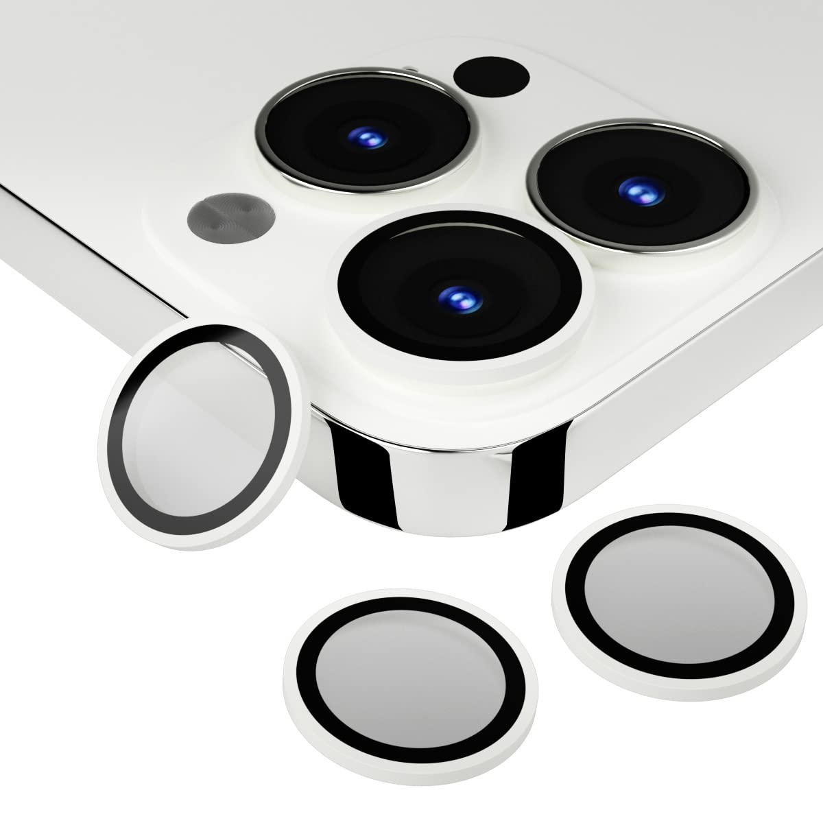 Sapphireman Sapphire Camera Lens Protector for iPhone 13 Series Anti-Scratch (For iPhone 13 Pro / 13 Pro Max, Silver)