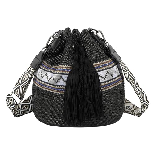 Bolso de hombro pequeño con cordón de tejido de paja, bolso de playa para verano, de Goclothod miniatura 1