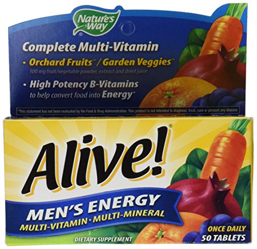 Alive! Men's Energy Once Daily Multivitamin and Multimineral 50 Tablets