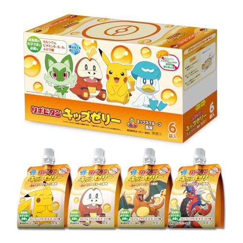 リポビタンキッズゼリー ミックスフルーツ風味 125g×6個 大正製薬 保存料・酸化防止剤不使用 アレルゲン(28品目)不使用 カルシウム・ビタミンB群・ブドウ糖配合のサムネイル