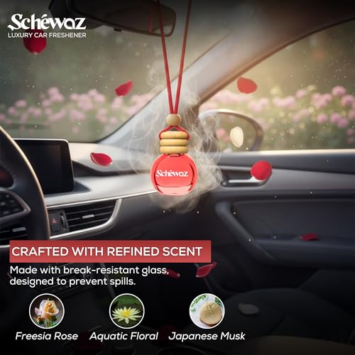 Image of SHIVAJI Wild Berry Car Hanging Perfume with Wooden Cap,Pack of 1 (10ml, JapaneseRose)