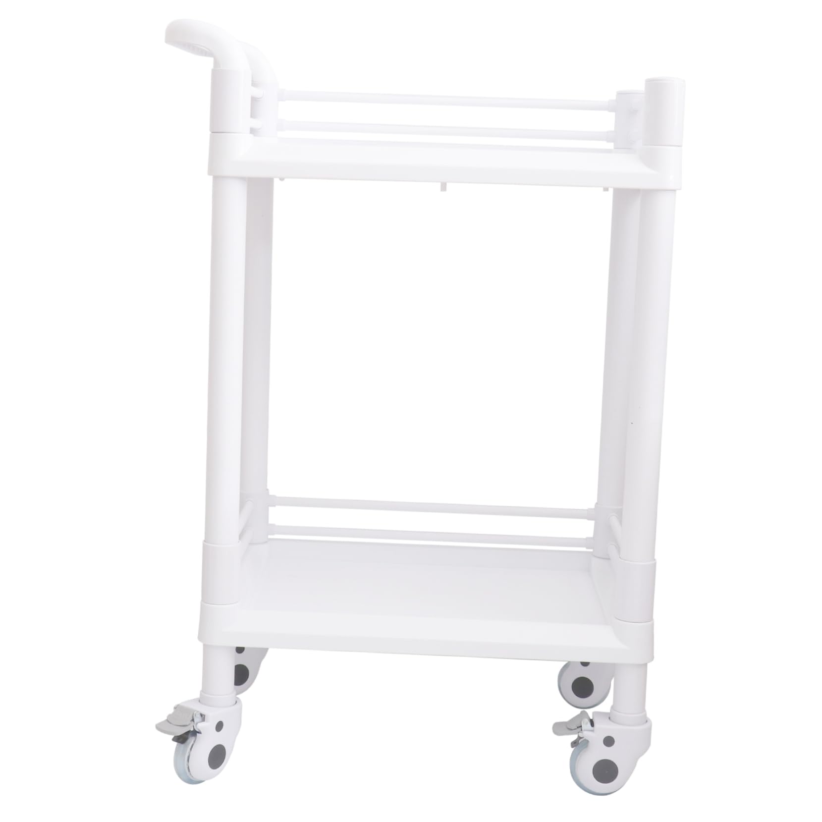 FRCOLOR Salon Cart 2 Layers Storage Trolley for Beauty Salon Abs Plastic Sturdy and Quiet Bearing for Nursing Homes