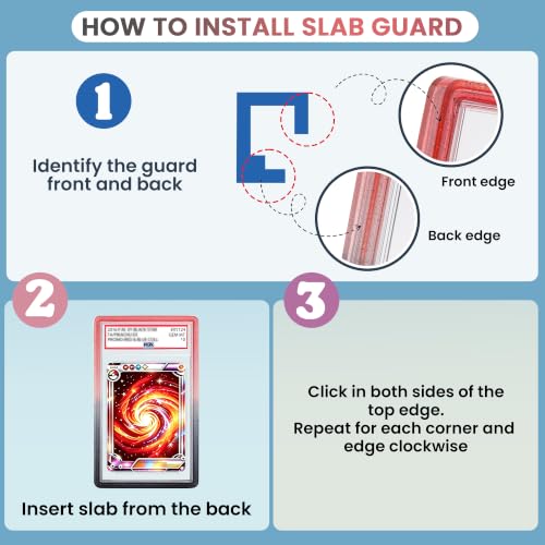 Telihao PSA Slab Guard, TPU PSA Slab Bumper for PSA Graded Cards ONLY, Edge Slab Protector Bumper, Reinforced Graded Card Protector Cover (Gradient Color 5 Pack) by Telihao - Used condition - Image 3