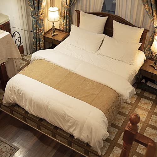 Osvino Solid Color Chenille Soft No Fading Modern Bed Runner Bedding Scarf Protection (240X50Cm For 180Cm Bed, Gold) #TOP1