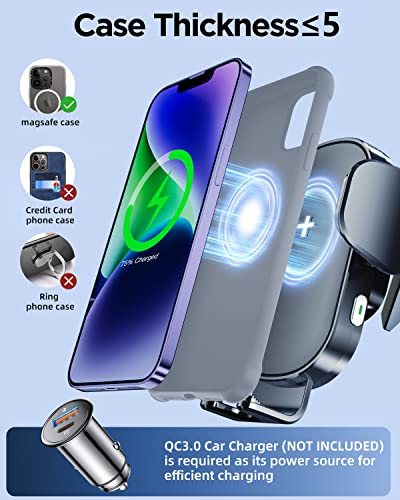 Lekente 15W Schnelles Drahtloses Ladegerät Auto Handyhalterung mit Ladefunktion, Automatische Induktive für iPhone Samsung Google Xiaomi Huawei LG