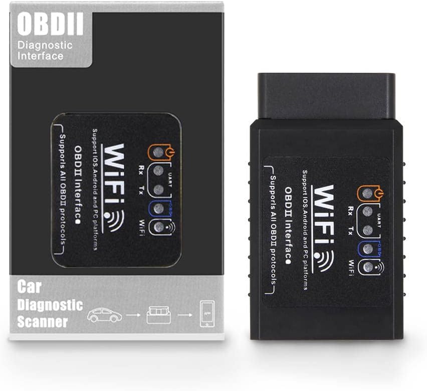 WiFi ELM327 OBD2 Adapter WiFi ELM 327 OBD2 Scanner for Android iOS iPhone OBDii Car Scanner Code Reader Connector Dongle OBD ELM327 OBD2 Scanner Diagnostic Tool Interface for Torque