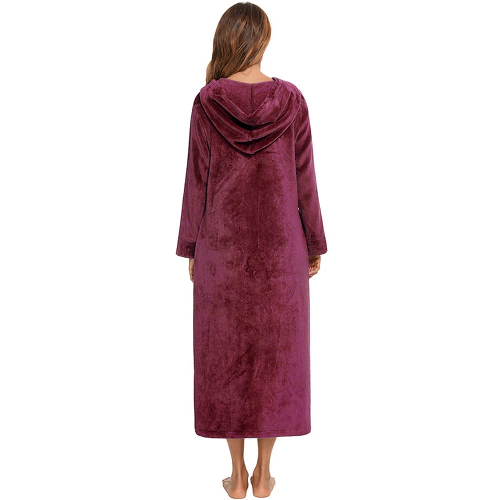 Peignoir en peluche avec fermeture éclair pour femmes - Peignoir doux et chaud - Manteau d'intérieur