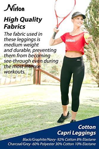 Nirlon Women's Capri Leggings High Waist Workout Yoga Pants 3/4 Length (Xl, Heather Grey) #TOP2
