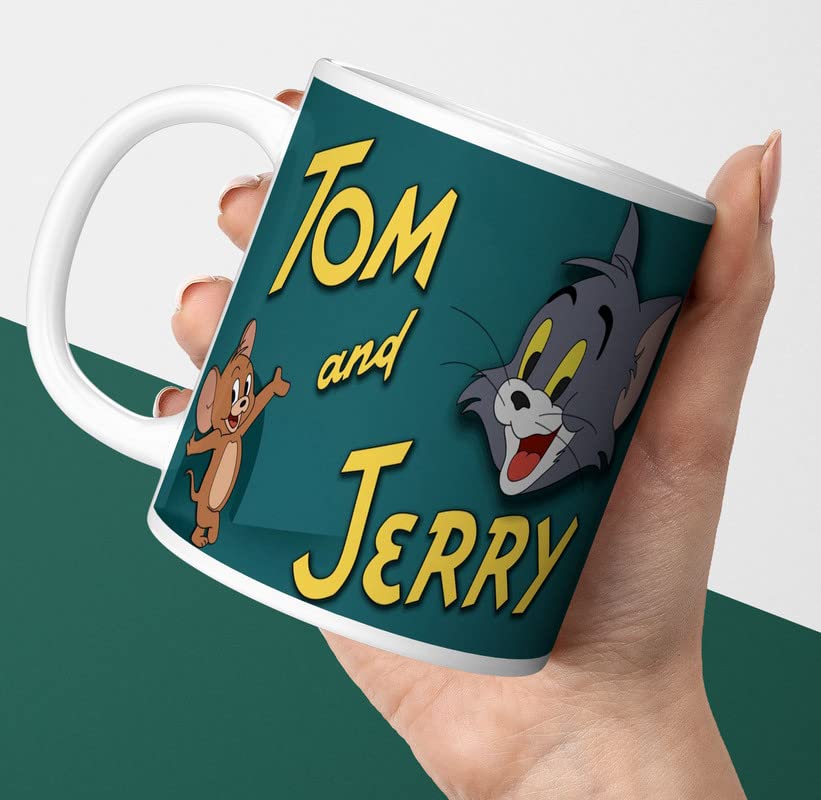 Compatible Print with Tom & Jerry Mug Microwave Sace 350ml Ceramic White Coffee Cup Pack of 1 (CMV-326)