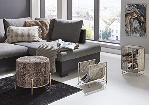 HAKU Möbel Zeitungsständer Gold, Metall - Maße: B 37 cm x H 30 cm x T 22 cm, Style: Art Deco