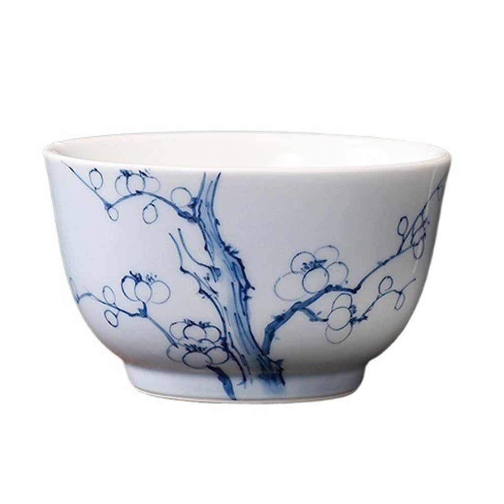 LAPADULA Infusore per il Tè Tazza da tè in ceramica cinese con fiori di pruno dipinta a mano, tazza da tè personale, tazza singola Tazze da Tè