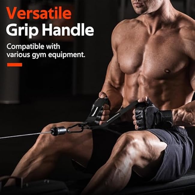 RENRANRING Gym Exercise Handles, Replacement Handle Attachments for Cable Machine Pulleys, Resistance Band and Strength Trainer, Pull Down Workout Accessories, Home Gym Add On Equipment