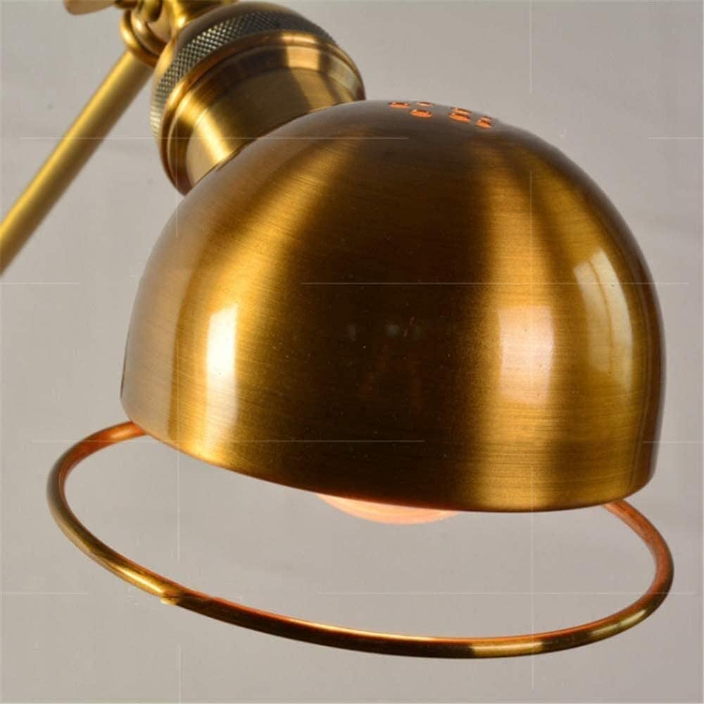 Iluminación de pared de metal interior retro Aplique de pared Aplique de latón antiguo cepillado Lámpara de lectura telescópica ajustable Lámpara de pared de brazo oscilante largo para pasillo Pasillo