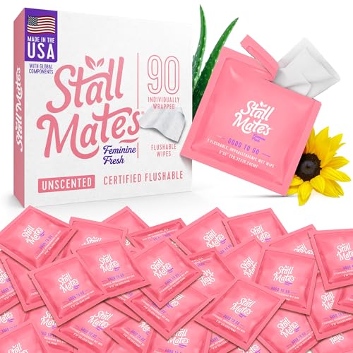 Stall Mates Feminine Fresh Flushable Wipes, PH Balanced, 90 Count