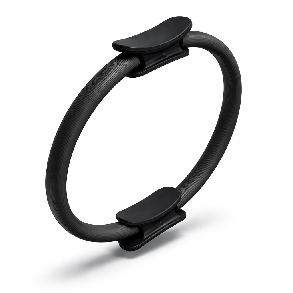 GOCART WITH G LOGO Yoga Circle Exercise Pilates Ring with Full Body Toning Fitness for Stretching, Relaxation (Black)