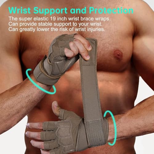 Image of Workout Gloves for Men Women - Weight Lifting Gloves With Wrist Wrap Support, Palm Protection and Grips for Gym Exercise, Cross Training