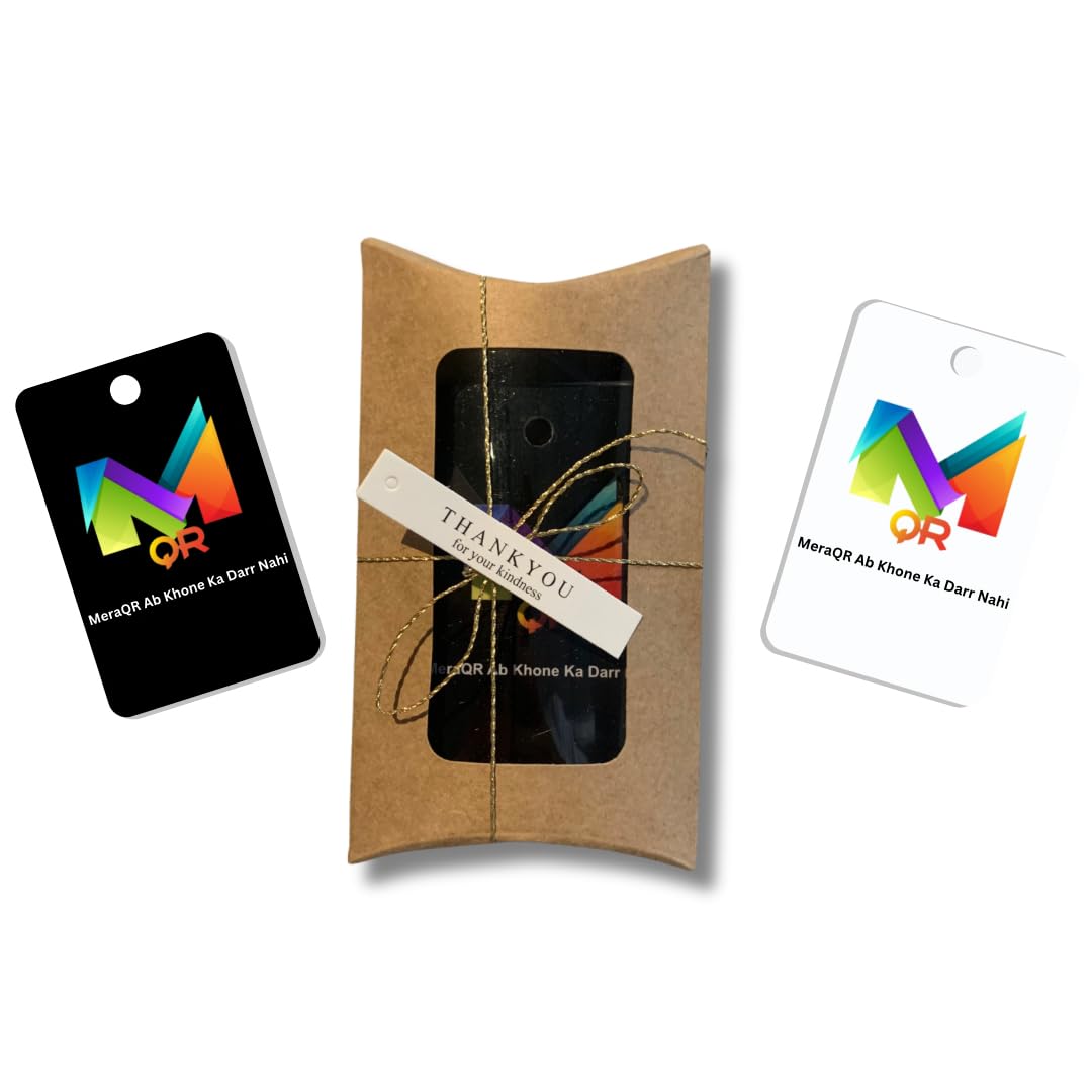 MeraQR Provides 24/7 Global Lost and Found Services Using Innovative QR Code | Includes 2 Bag Tags with Strings for Personal Belongings.