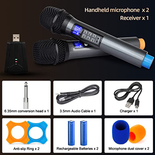 Depusheng Usb Wireless Microphone With Echo, Treble, Bass & Bluetooth, 98 Ft Range, Uhf Portable Handheld Dynamic Microphone System, For Party, Speeches, Online Teaching, Outdoor Activities W4 #TOP6