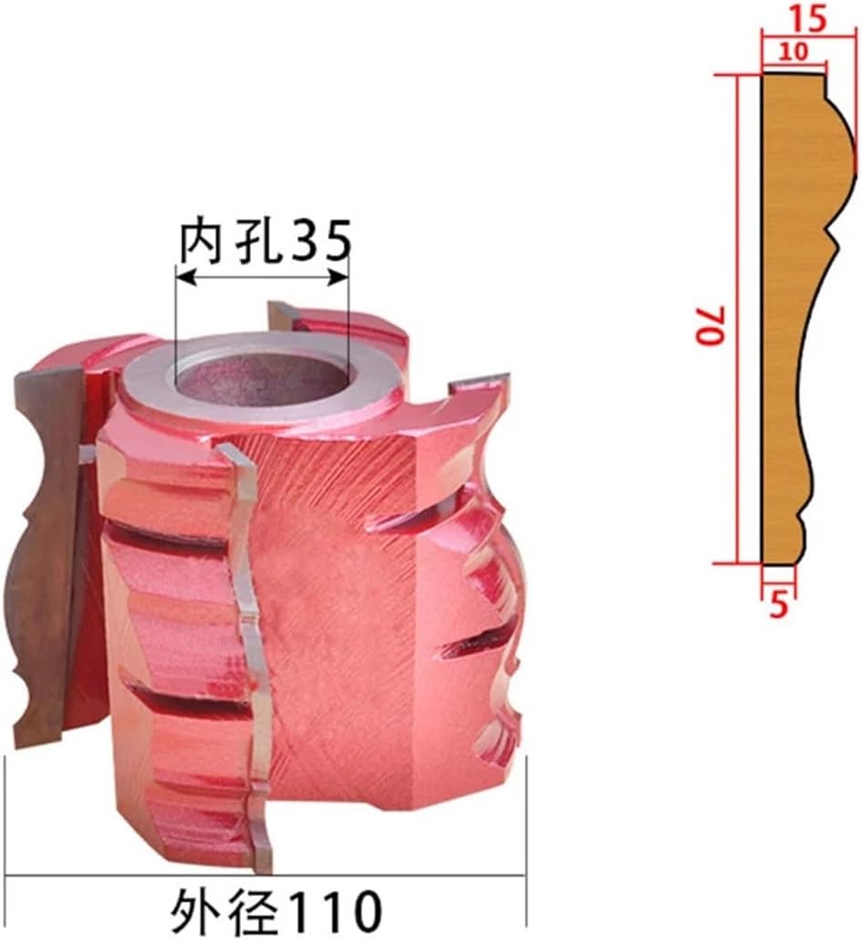 Shaper Cutter Door Making Style Cuttering End Mill Alloy Tungsten Steel Line Cuttering 110 Diamete Inner Hole 35mm(D110xW15xL70xd35x4T)