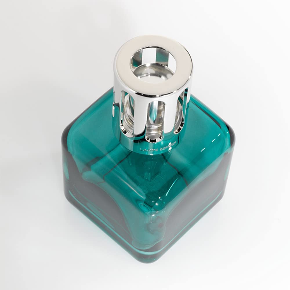 LAMPE BERGER GLACON VERT Ice Cube Green - Set con lampada in vetro verde o olio aromatico da bruciare, 250 ml