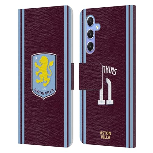 Coque Samsung Galaxy A34 5G Aston Villa Club en cuir avec portefeuille et fente pour carte