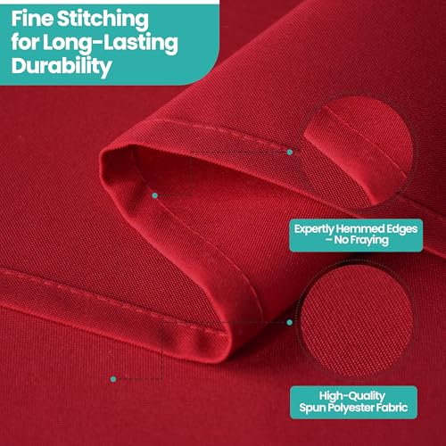 Nappe polyester 70x144 rouge rectangle pour masquer les tables usées lors de banquets