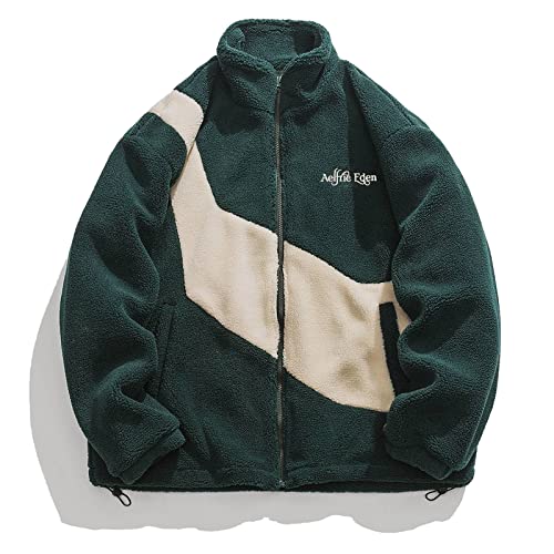 Aelfric Eden Womens Sherpa Fleece Jacket Zip Up Winter Puffer Fuzzy Jackets Patchwork Oversized Casual Warm Fur Coat Unisex #TOP20