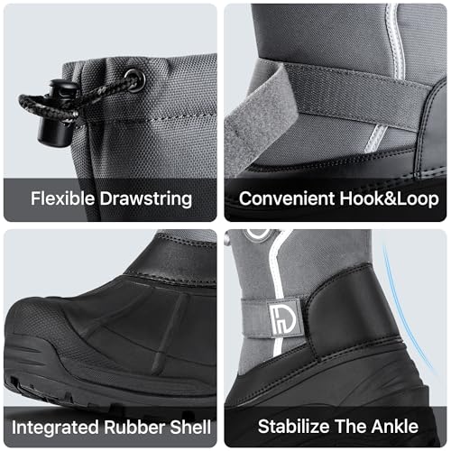 Image of FREE SOLDIER Mens Snow Boots Insulated Nonslip Outdoor Ankle Cold Weather Boots