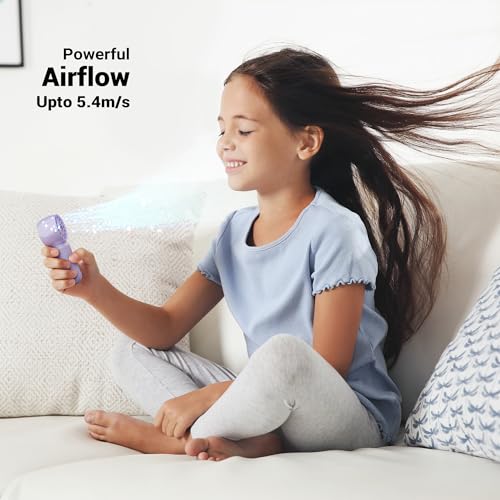 Image of Zebronics Heat Buster 100, Mini Portable Hand Fan, 10500 RPM, 3 Speed Modes with Brushless Motor, Upto 5.4m /s Airflow, Type C Charging, for Travel, Makeup, Office, Home (Purple)