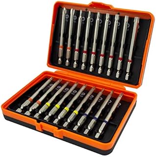 NORTOOLS 18 PCS 90mm CRV Long Screwdriver Bit Set with Hex Shank