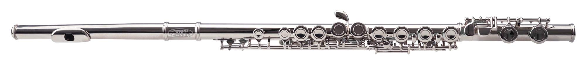 Classic Cantabile FL-100J Querflöte C-Stimmung vernickeltes Neusilber gebogenes gerades Kopfstück Etui Zubehör