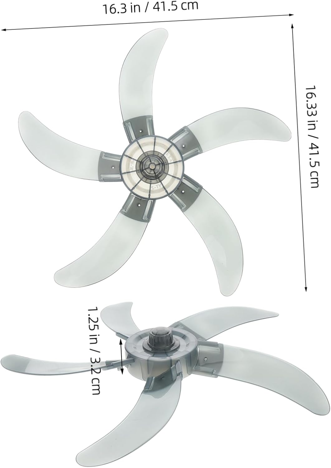Ciieeo Plastic Fan Blades Replacement for Pedestal and Table Fans Design with Nut Cover Fan Parts for Household Cooling Grey Color