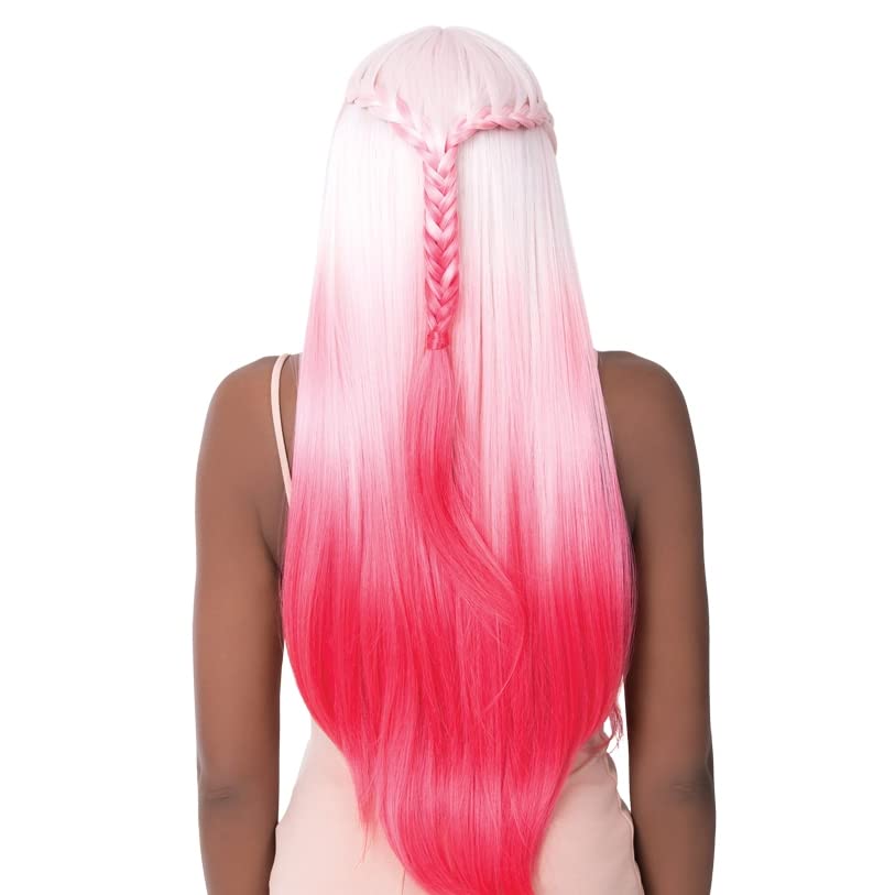 It's A Wig Synthetic Pre-Braied 4" Deep Center Parting Lace Front Wig SWISS LACE CROWN BRAID DABO (PRIZM BLUE VIOLET)