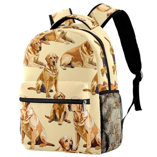 Sac à dos voyage motif labrador multicolore avec porte-bouteille enfant